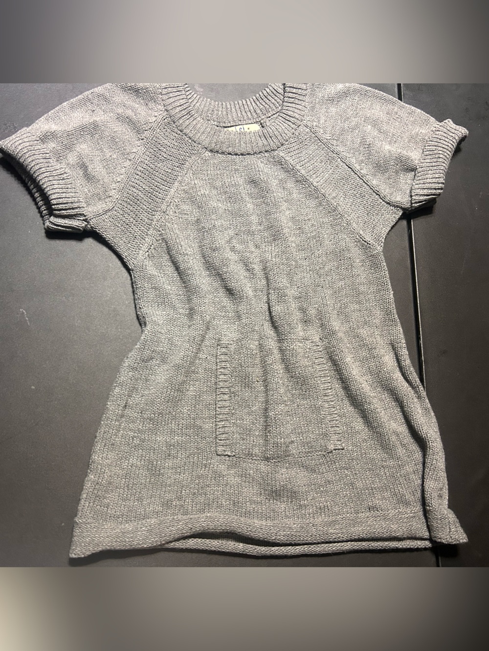lei Gray Ribbed Knit Pullover